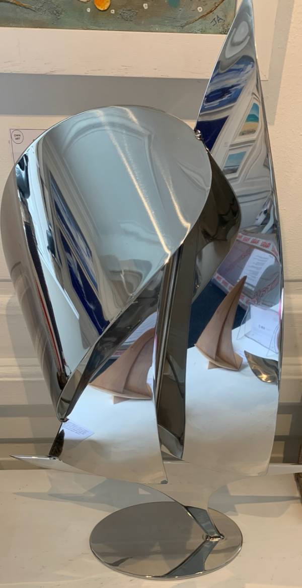 - a , metal Sculpture by John Mellows, measuring 62 x 37 cm (H x W) £650